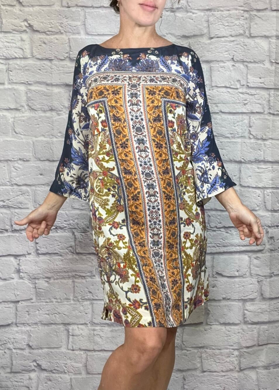 Maeve Silk Blend "Barcelona" Midi Dress